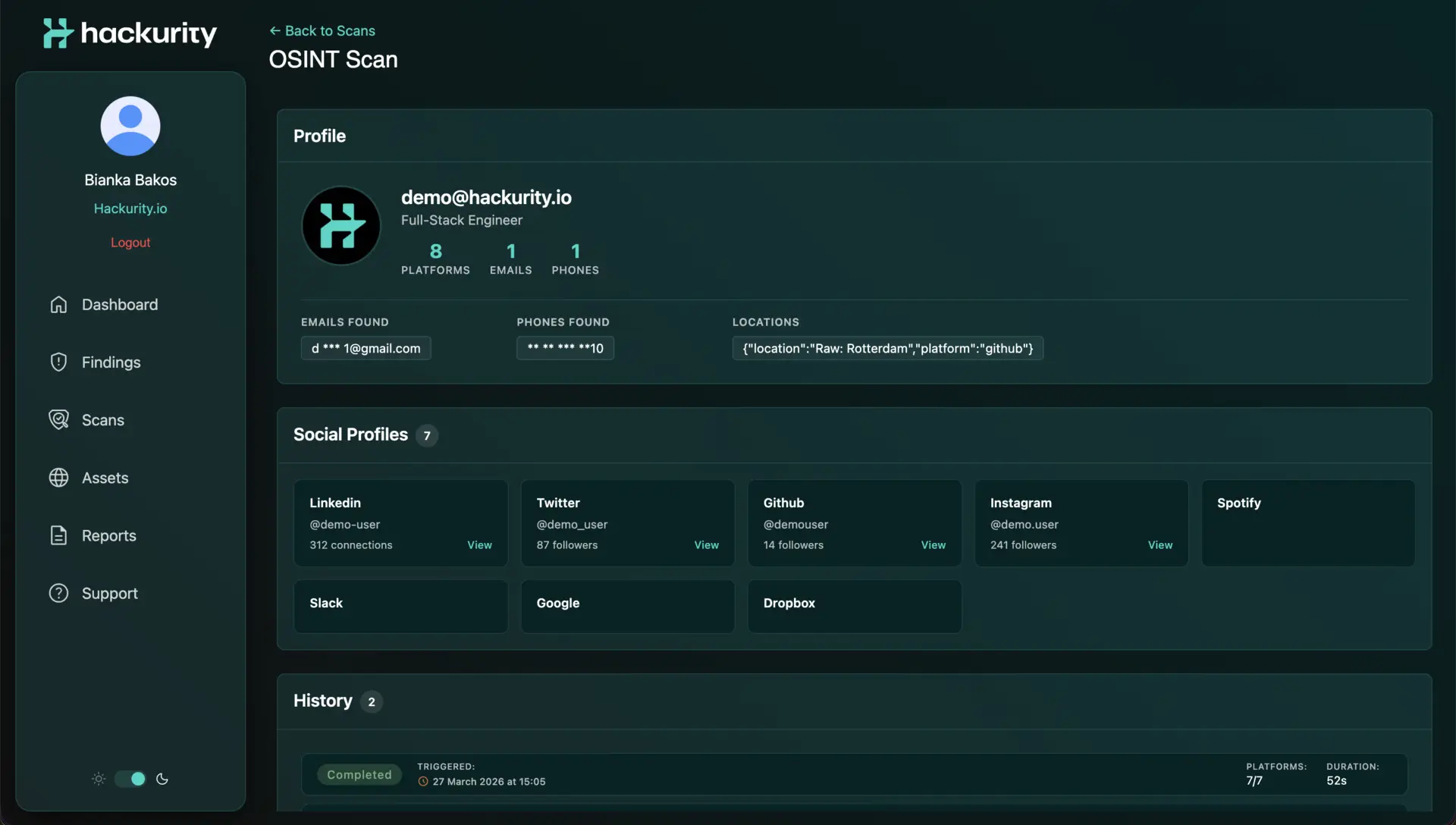 A screenshot of the Hackurity ABD portal